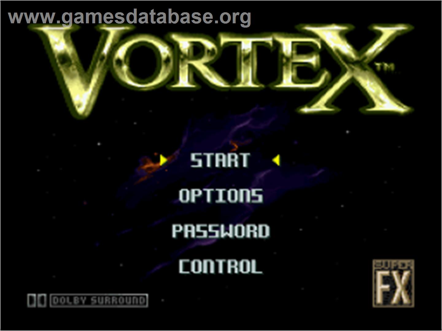 Vortex - Nintendo SNES - Artwork - Title Screen