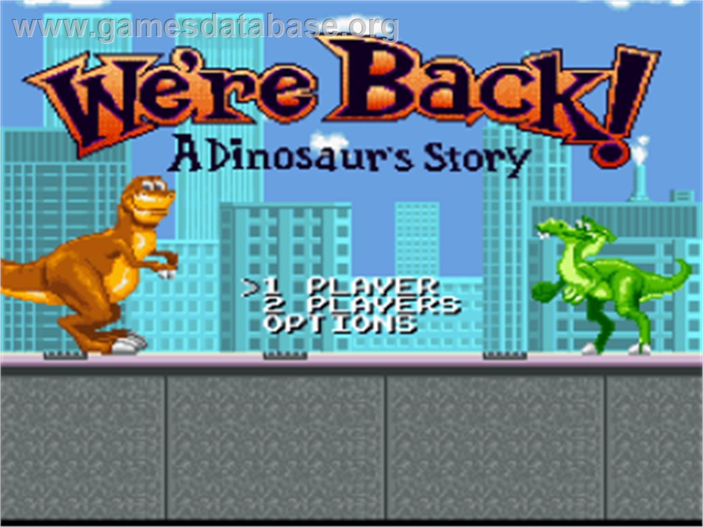 We're Back! - A Dinosaur's Story - Nintendo SNES - Artwork - Title Screen