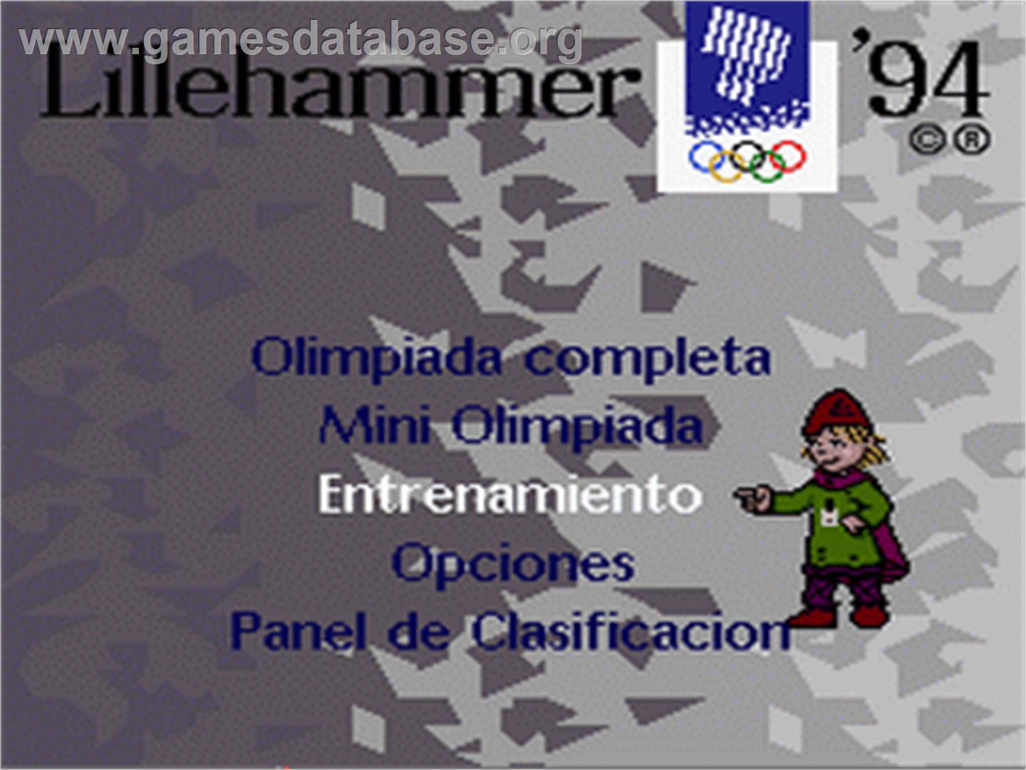 Winter Olympics: Lillehammer '94 - Nintendo SNES - Artwork - Title Screen