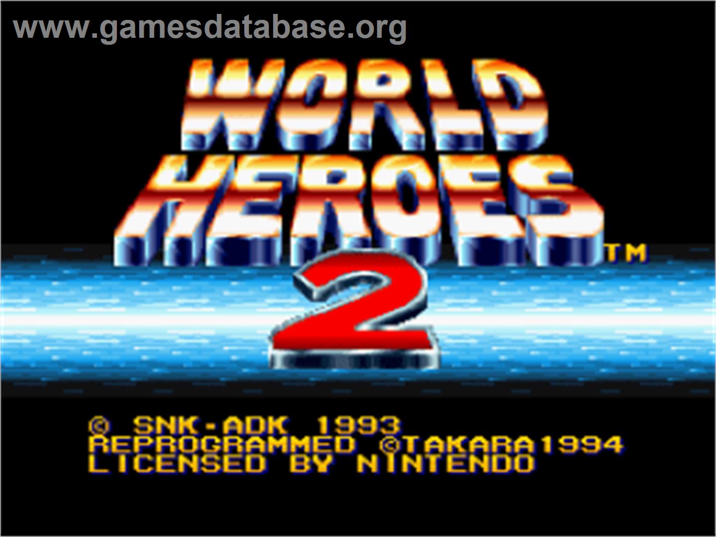 World Heroes 2 - Nintendo SNES - Artwork - Title Screen