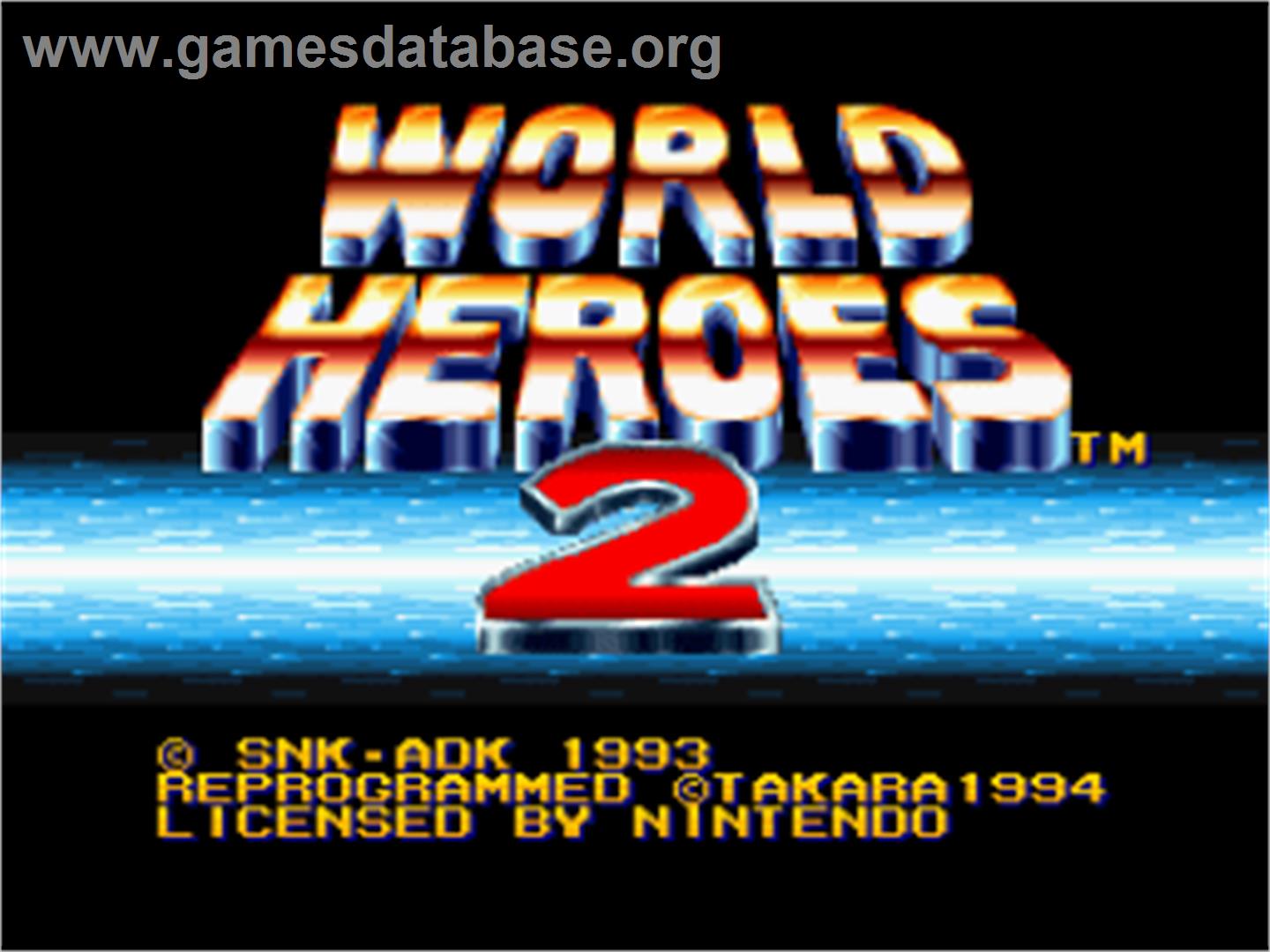 World Heroes 2 - Nintendo SNES - Artwork - Title Screen