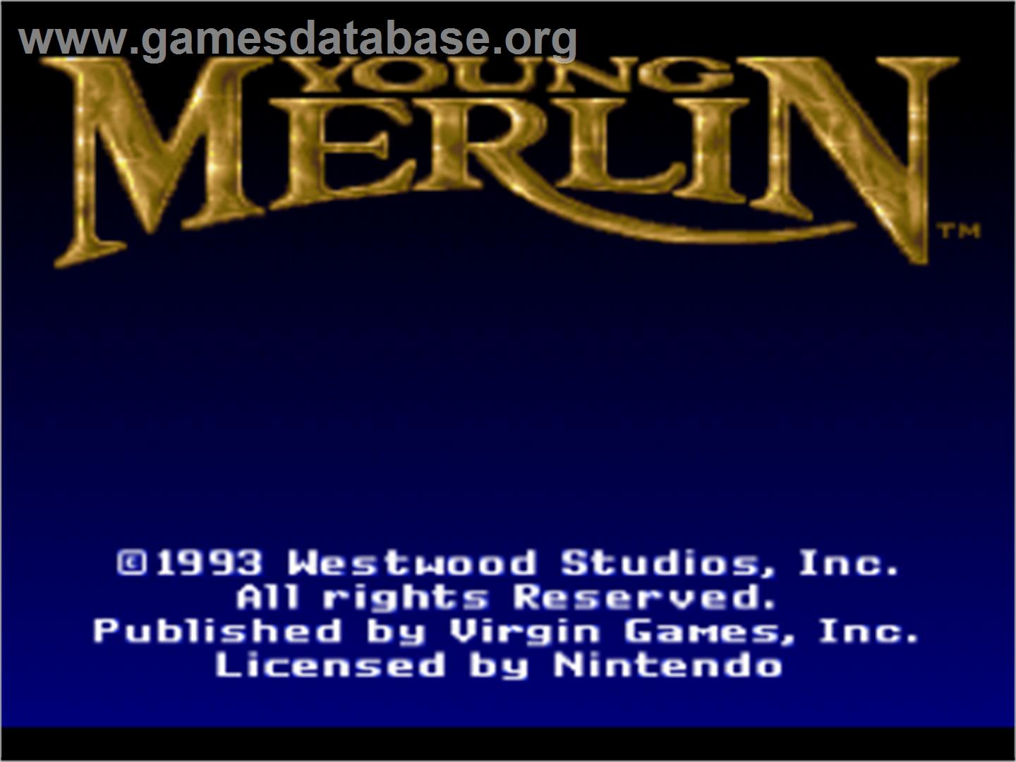 Young Merlin - Nintendo SNES - Artwork - Title Screen