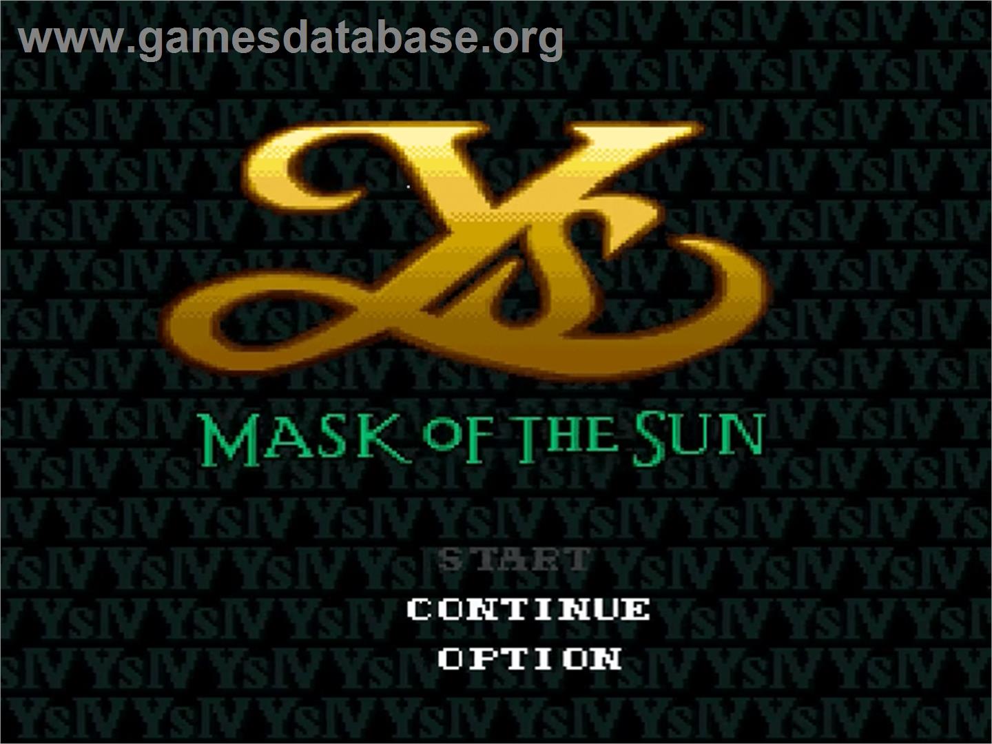 Ys IV: Mask of the Sun - Nintendo SNES - Artwork - Title Screen