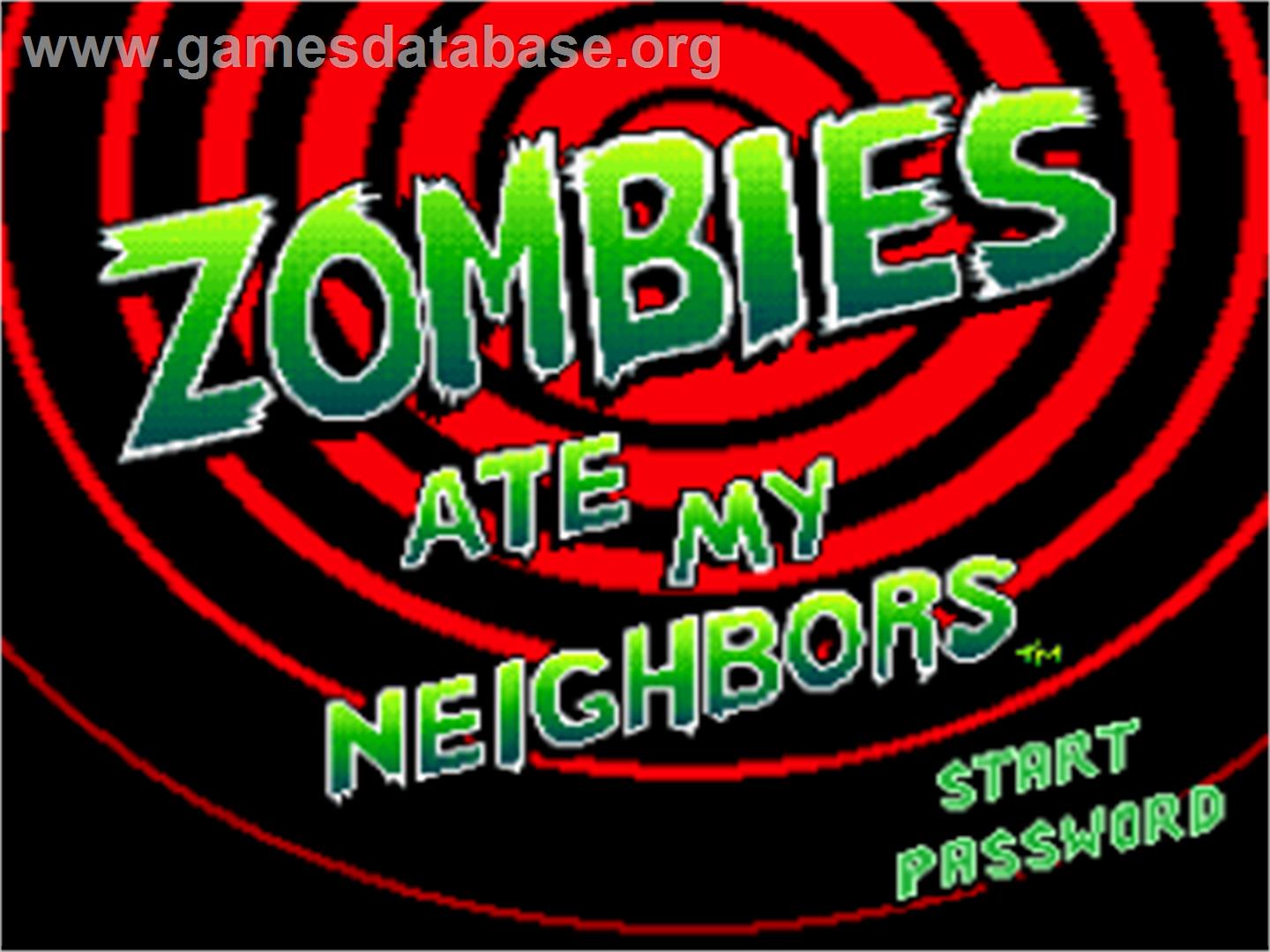 Zombies Ate My Neighbors - Nintendo SNES - Artwork - Title Screen