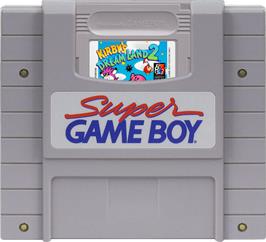 Cartridge artwork for Kirby's Dream Land 2 on the Nintendo Super Gameboy.