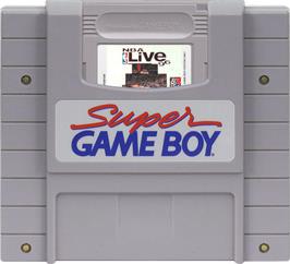 Cartridge artwork for NBA Live 96 on the Nintendo Super Gameboy.