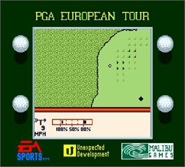 In game image of PGA European Tour on the Nintendo Super Gameboy.