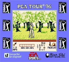 In game image of PGA Tour '96 on the Nintendo Super Gameboy.