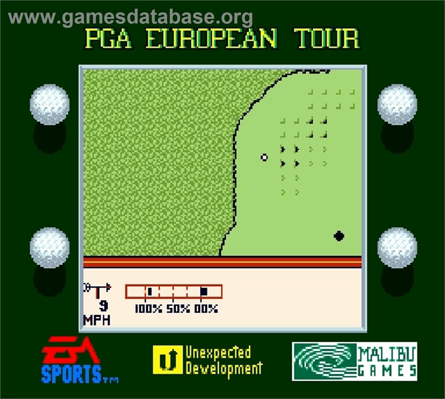 PGA European Tour - Nintendo Super Gameboy - Artwork - In Game