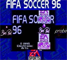 Title screen of FIFA Soccer '96 on the Nintendo Super Gameboy.