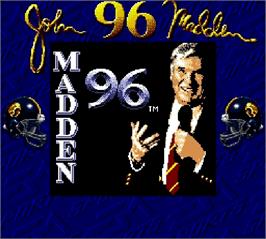 Title screen of Madden '96 on the Nintendo Super Gameboy.