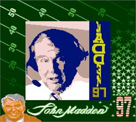 Title screen of Madden '97 on the Nintendo Super Gameboy.