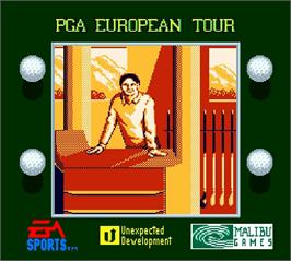 Title screen of PGA European Tour on the Nintendo Super Gameboy.