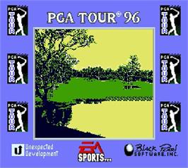 Title screen of PGA Tour '96 on the Nintendo Super Gameboy.