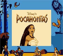 Title screen of Pocahontas on the Nintendo Super Gameboy.