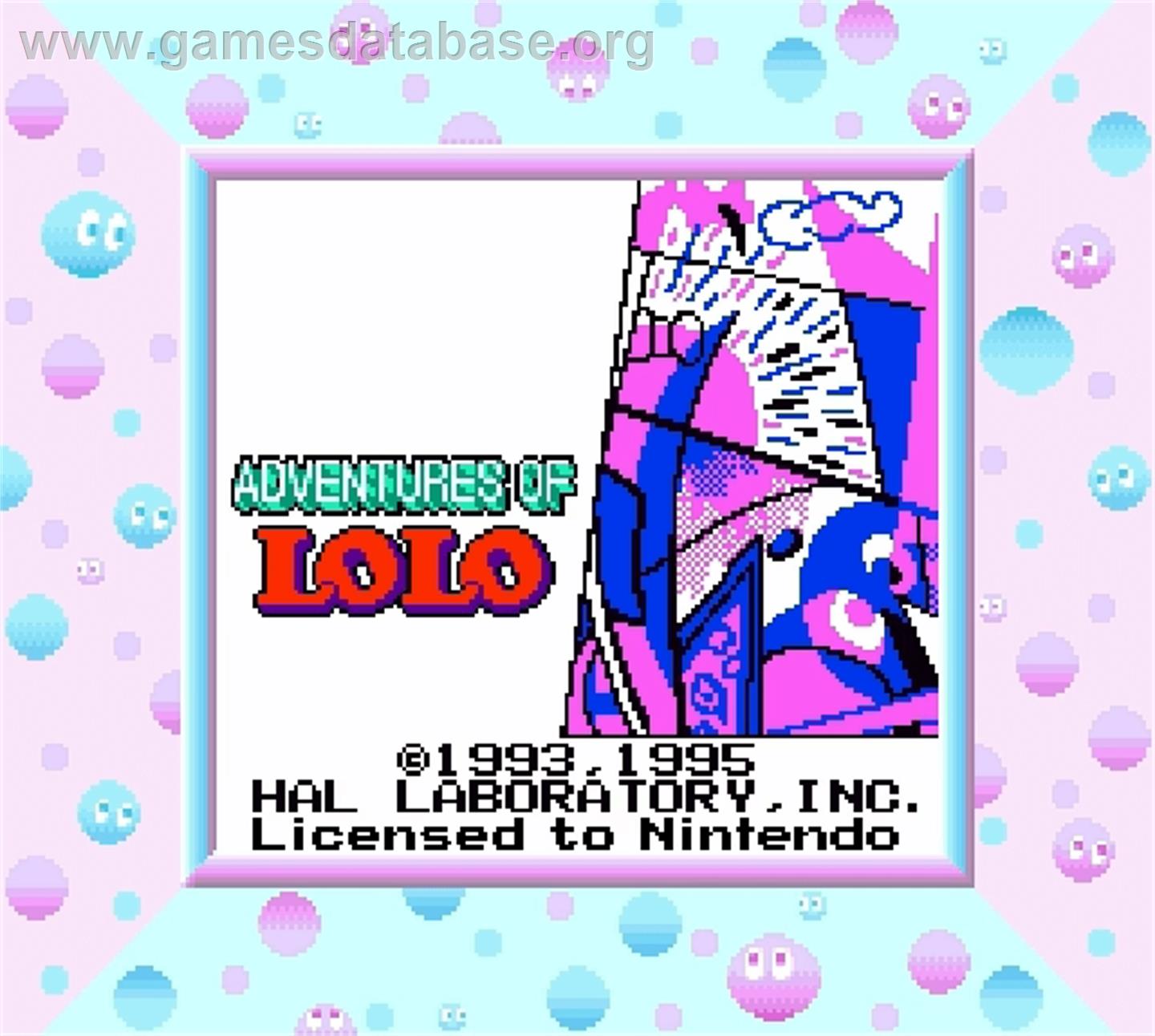 Adventures of Lolo - Nintendo Super Gameboy - Artwork - Title Screen