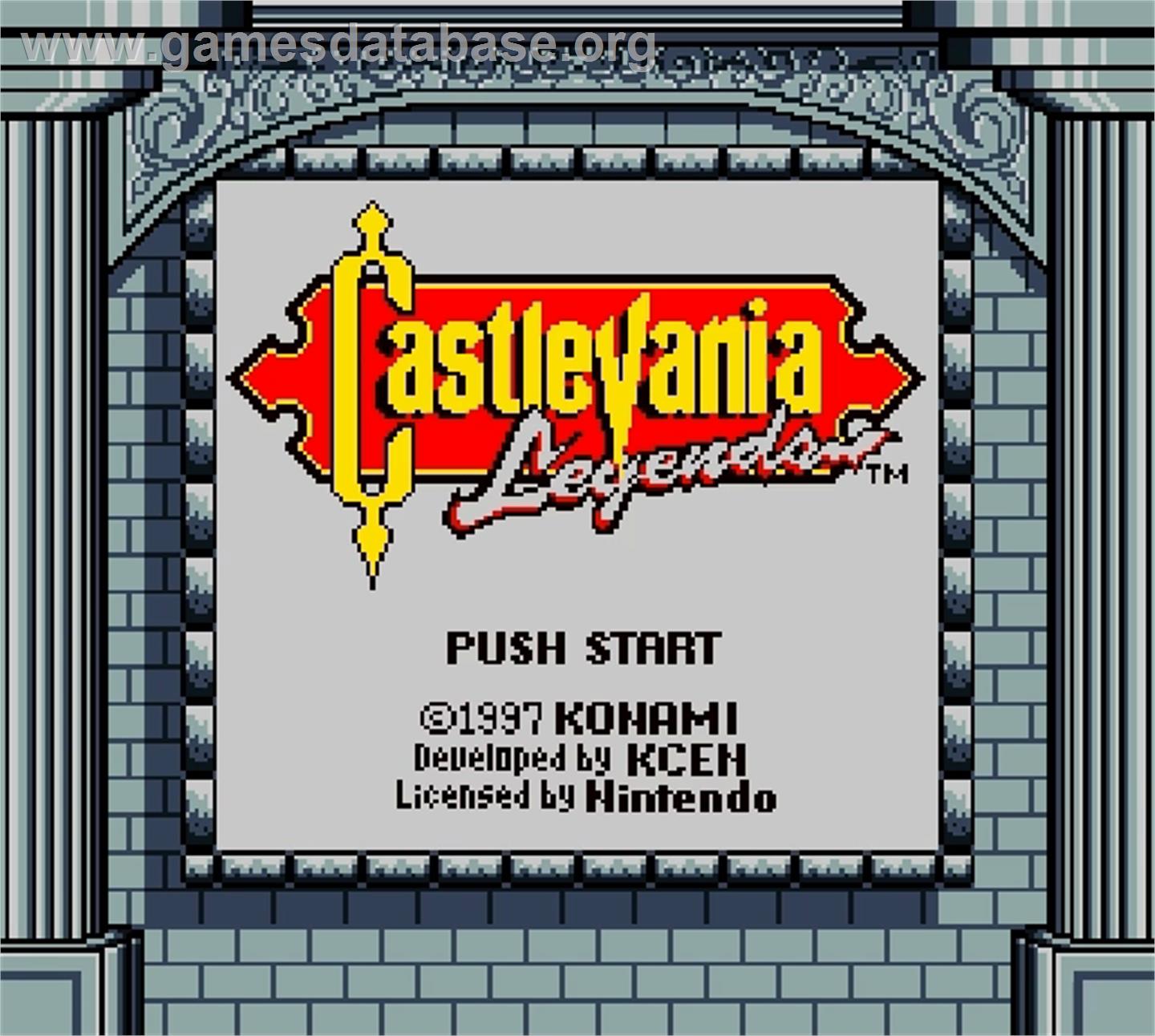 Castlevania - Legends - Nintendo Super Gameboy - Artwork - Title Screen
