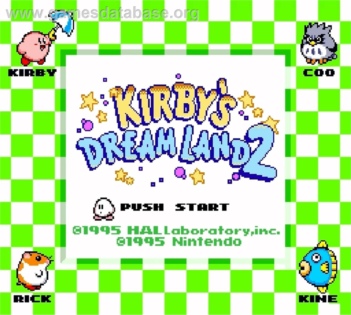 Kirby's Dream Land 2 - Nintendo Super Gameboy - Artwork - Title Screen