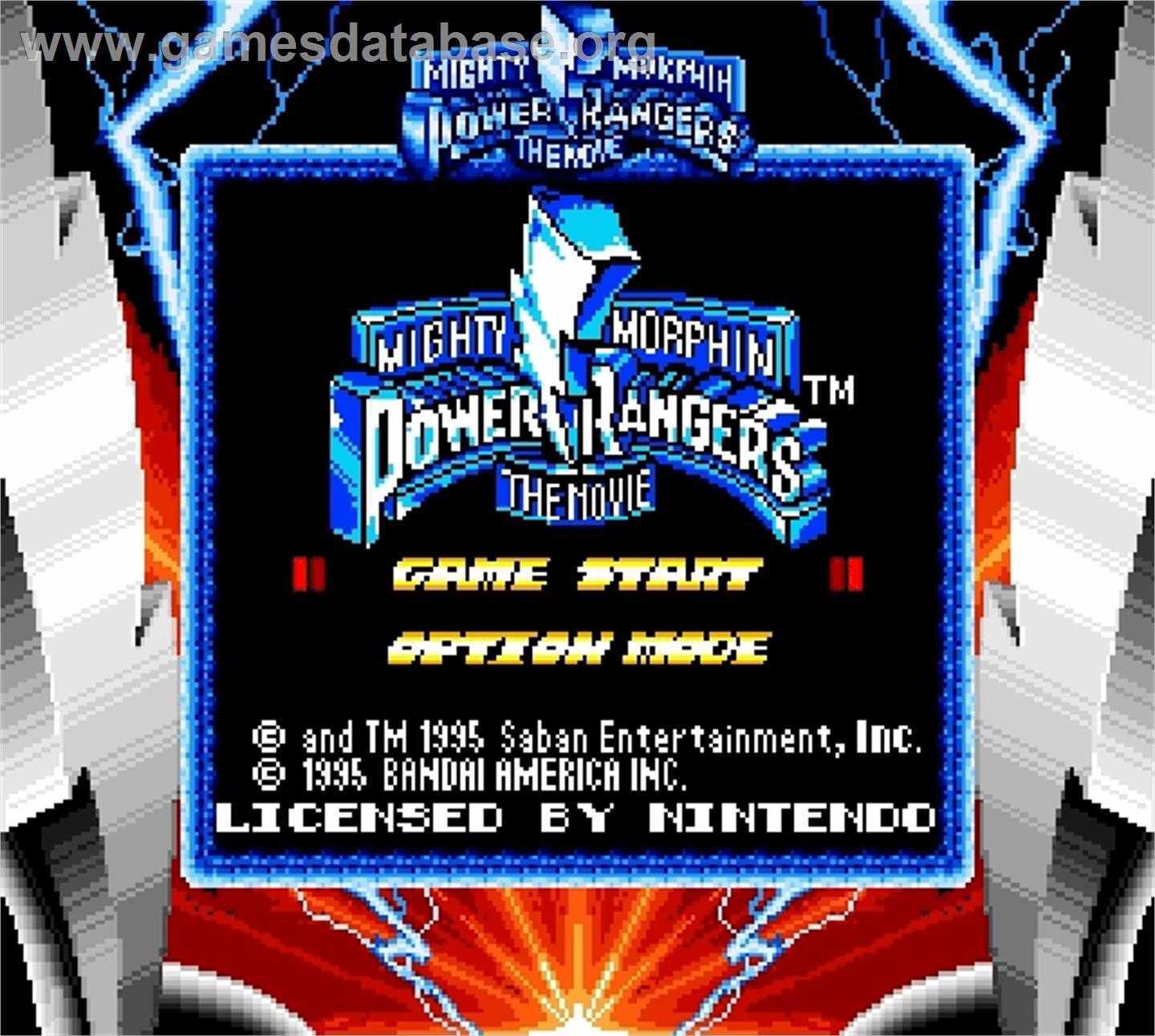 Mighty Morphin Power Rangers - The Movie - Nintendo Super Gameboy - Artwork - Title Screen