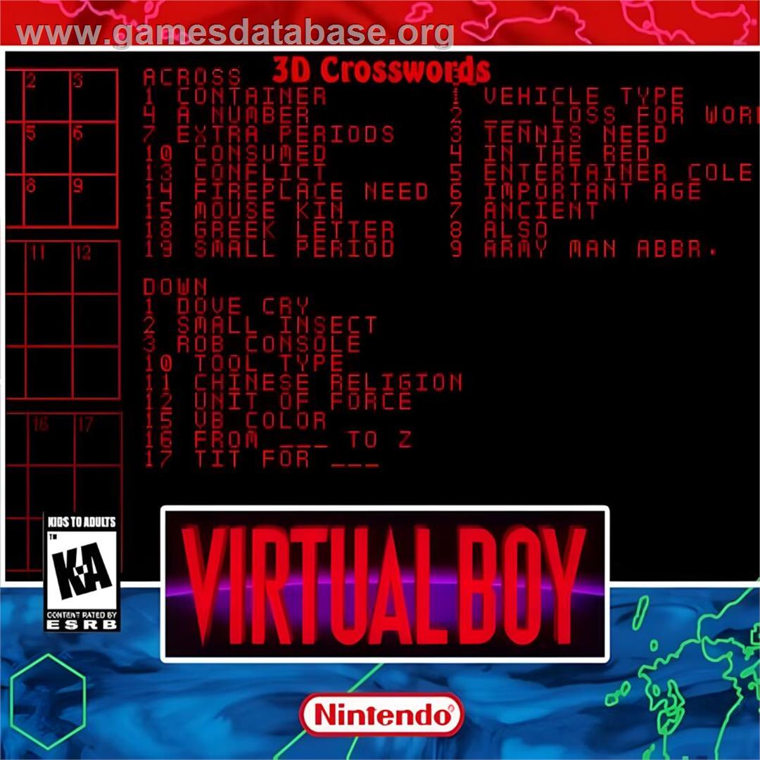3D Crosswords - Nintendo Virtual Boy - Artwork - Box