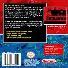 Box back cover for Fishbone on the Nintendo Virtual Boy.