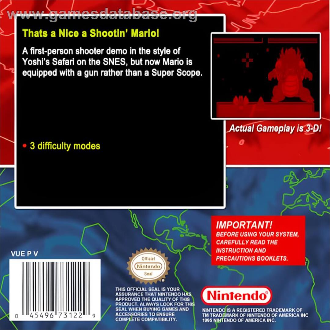 Mario Combat - Nintendo Virtual Boy - Artwork - Box Back