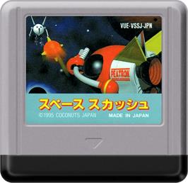 Cartridge artwork for Space Squash on the Nintendo Virtual Boy.