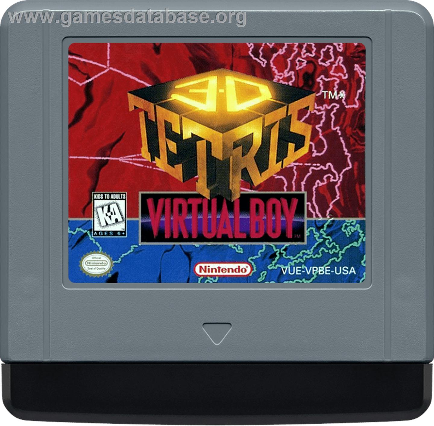 3D Tetris - Nintendo Virtual Boy - Artwork - Cartridge