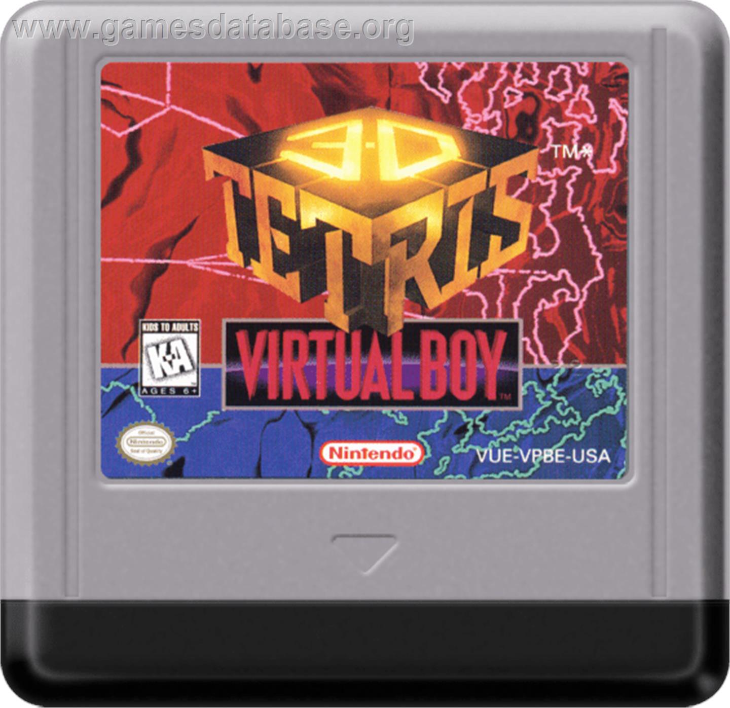 3d Tetris - Nintendo Virtual Boy - Artwork - Cartridge