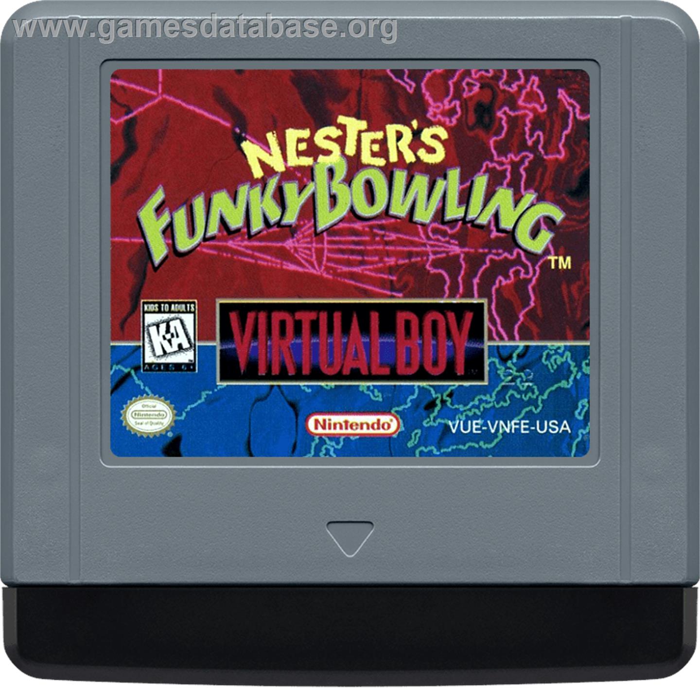 Nester's Funky Bowling - Nintendo Virtual Boy - Artwork - Cartridge