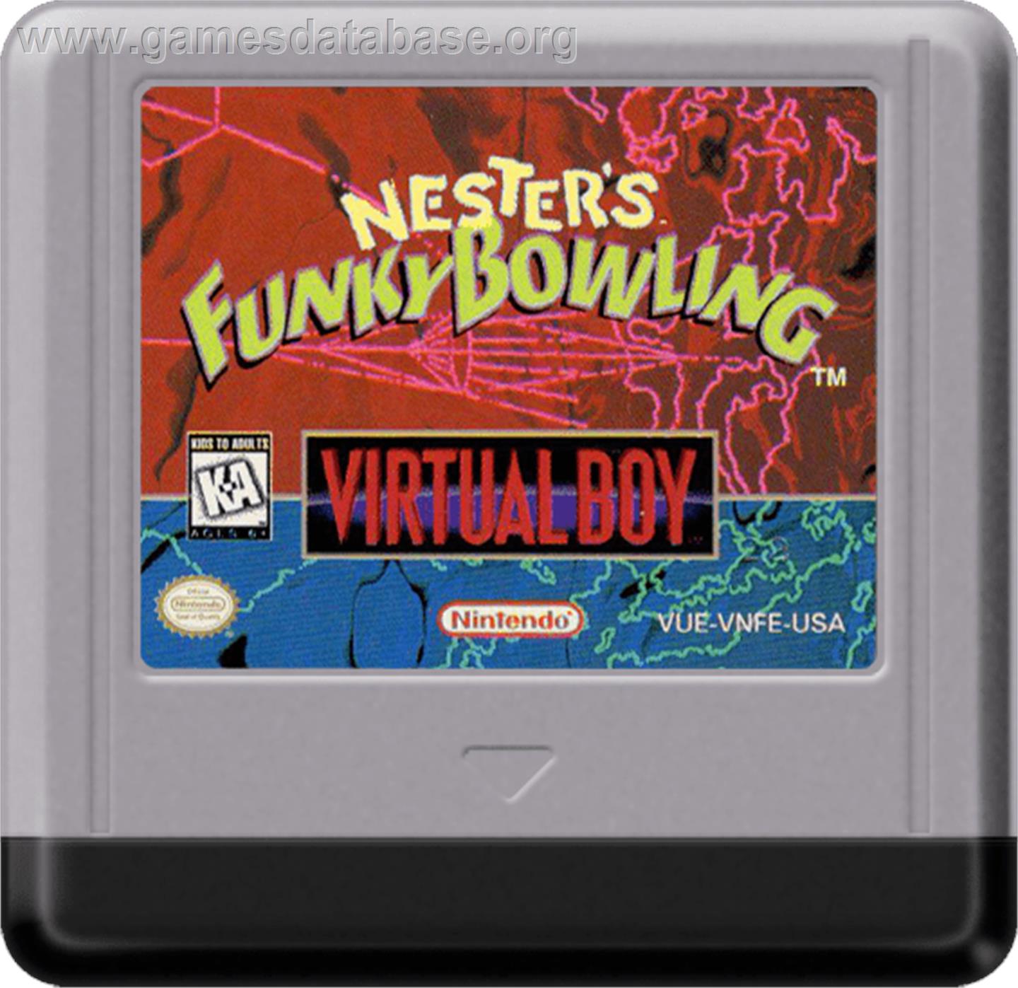 Nester's Funky Bowling - Nintendo Virtual Boy - Artwork - Cartridge