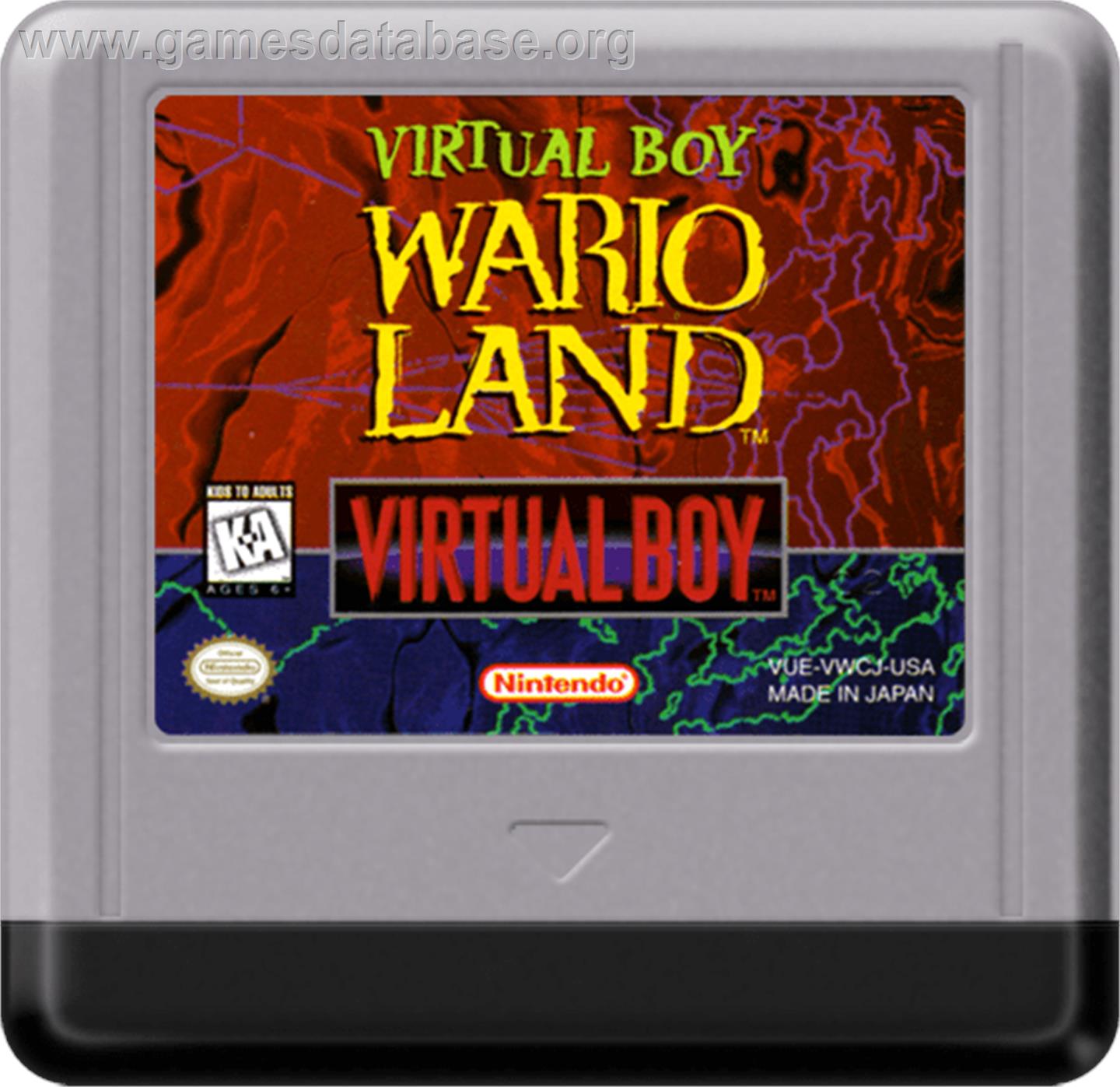 Virtual Boy Wario Land - Nintendo Virtual Boy - Artwork - Cartridge