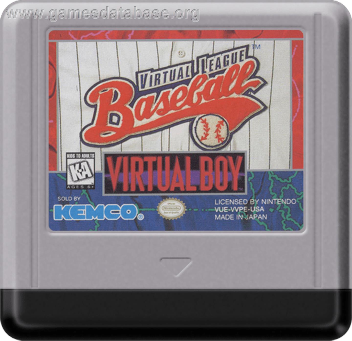 Virtual League Baseball - Nintendo Virtual Boy - Artwork - Cartridge