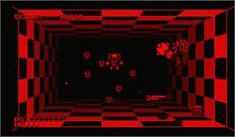 In game image of Space Squash on the Nintendo Virtual Boy.