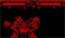 In game image of Teleroboxer on the Nintendo Virtual Boy.