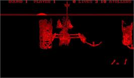 In game image of Waterworld on the Nintendo Virtual Boy.