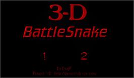 Title screen of 3-D Battlesnake on the Nintendo Virtual Boy.