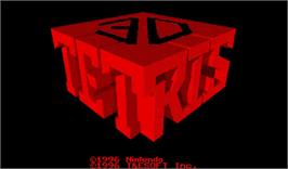 Title screen of 3D Tetris on the Nintendo Virtual Boy.