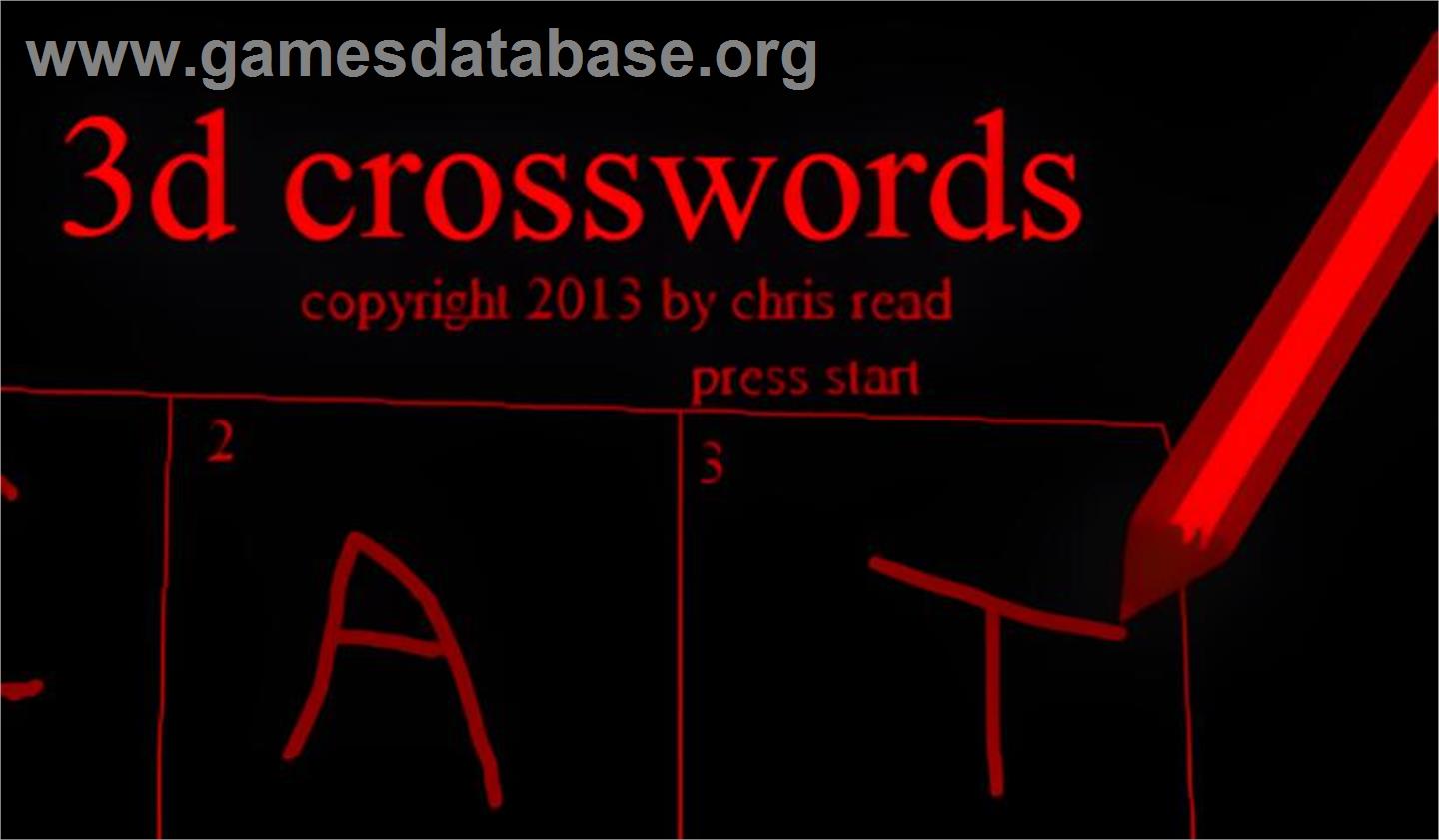 3D Crosswords - Nintendo Virtual Boy - Artwork - Title Screen