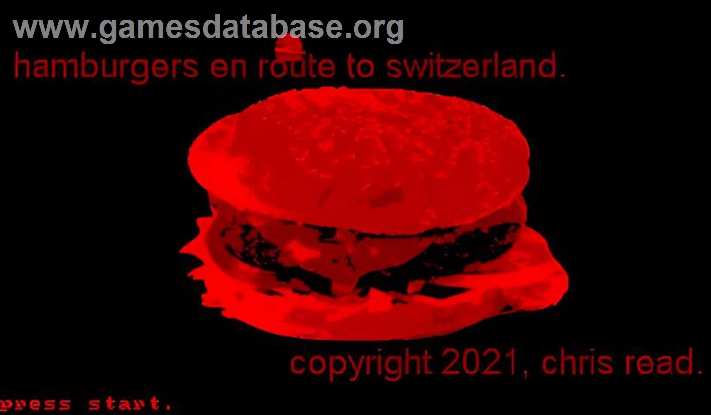 Hamburgers En Route to Switzerland - Nintendo Virtual Boy - Artwork - Title Screen
