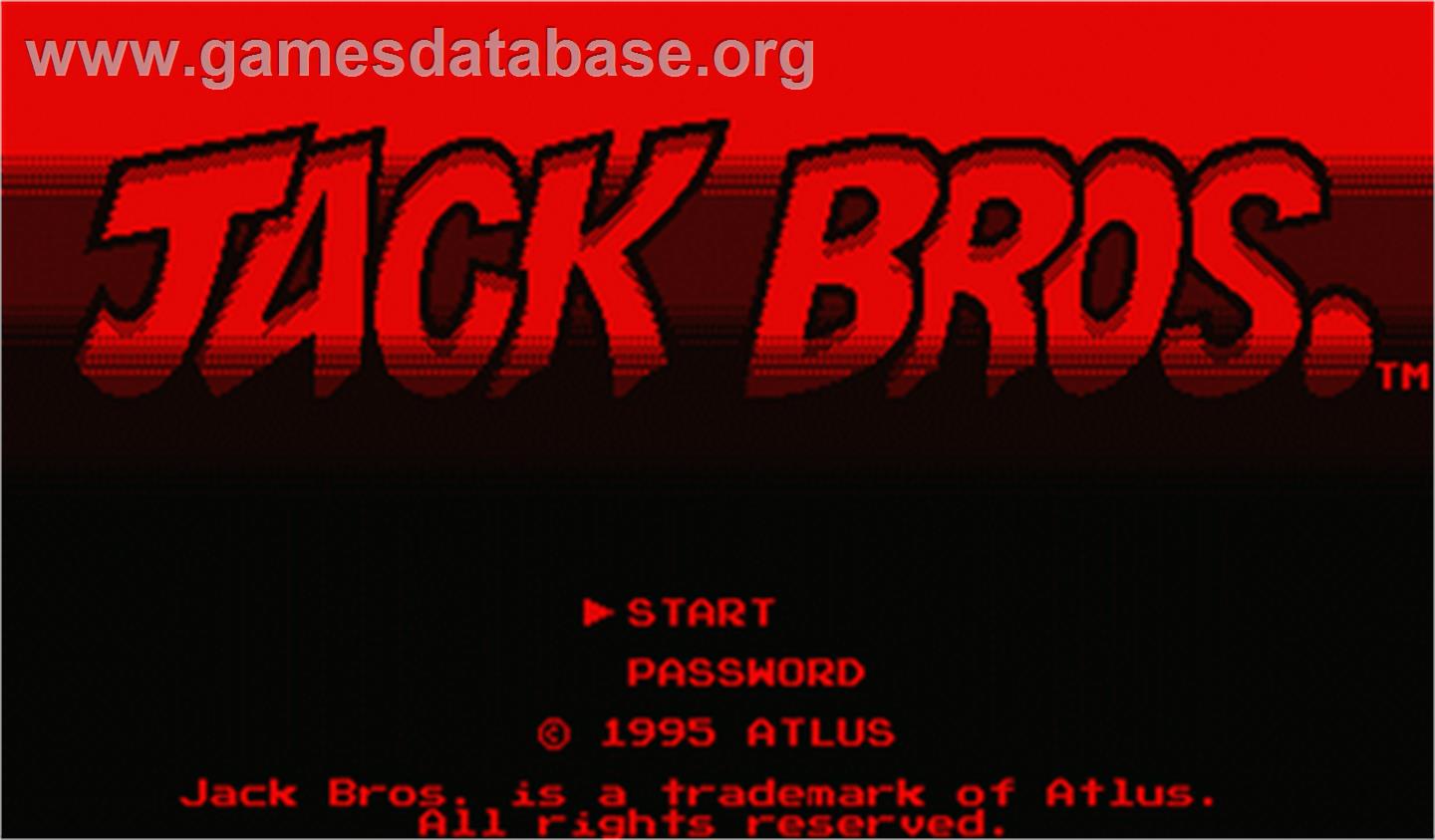 Jack Bros. - Nintendo Virtual Boy - Artwork - Title Screen