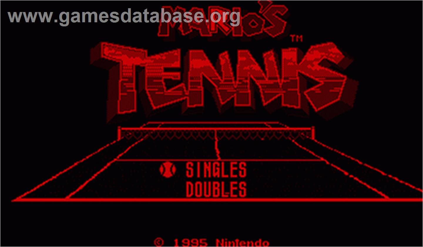 Mario's Tennis - Nintendo Virtual Boy - Artwork - Title Screen