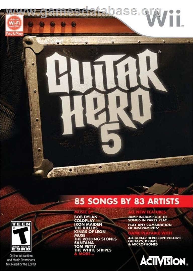 Guitar Hero 5 - Nintendo Wii - Artwork - Box