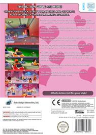 Box back cover for Action Girlz Racing on the Nintendo Wii.
