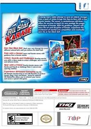 Box back cover for All Star Karate on the Nintendo Wii.