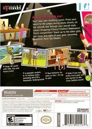 Box back cover for America's Next Top Model on the Nintendo Wii.