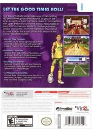 Box back cover for Amf Bowling World Lanes on the Nintendo Wii.