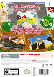 Box back cover for Angry Birds Trilogy on the Nintendo Wii.