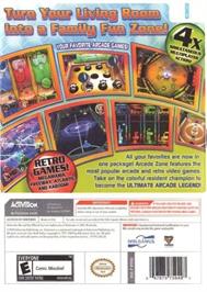 Box back cover for Arcade Zone on the Nintendo Wii.