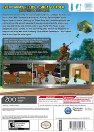 Box back cover for Army Men - Soldiers Of Misfortune on the Nintendo Wii.